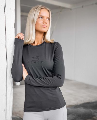 Ida Langarm-T-Shirt Dunkelgrau